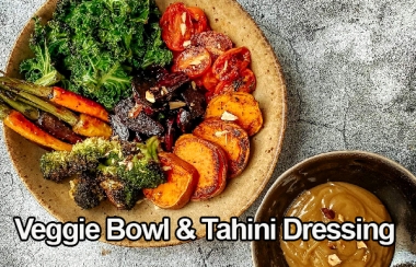 veggie bowl and tahini dressing