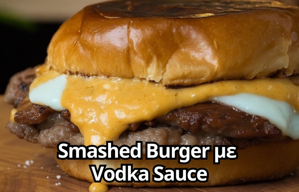 Smashed Burger με Vodka Sauce
